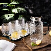 Bộ Bình Thuỷ Tinh 6 Ly Uống Nước ko bao bể vc(T8)- (Bộ)