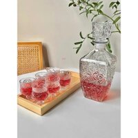 Bộ Bình Thuỷ Tinh Kèm 6 Ly thuỷ tinh Dung Tích 750 ML