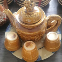 Bộ bình trà gốm sứ kiểu xưa gốm trang trí