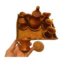 BỘ BÌNH TRÀ LỚN 6 LY LÀM TỪ GỖ DỪA-315