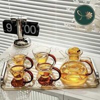 Bộ bình trà thủy tinh có lõi lọc màu hổ phách GH-AC0109