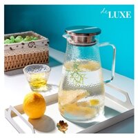 Bộ bình và cốc nước thủy tinh cao cấp Detox trà thảo mộc phong cách Bắc Âu - Decor trang trí phòng khách, bàn trà BC012