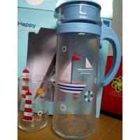 Bộ bình và ly thủy tinh hình thuyền và biển của Ocean