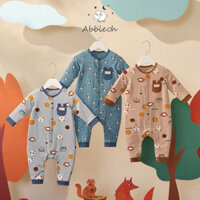 Bộ bodysuit dài tay cotton cho bé ABBIEOH hình động vật ngộ nghĩnh 0-12 tháng BD550-572-657-667