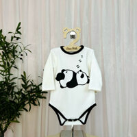 Bộ bodysuit dài tay in hình panda cho bé trai, bé gái, bé sơ sinh