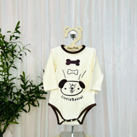 Bộ bodysuit dài tay in hình cún nâu dễ thương cho bé trai bé gái bé sơ sinh