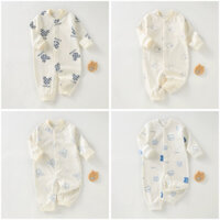 Bộ Bodysuit dài tay mùa thu đông cho bé trai và bé gái chất vải cotton, hàng Quảng Châu