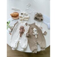 Bộ Bodysuit Dài Tay Babyshop88vn Cho Bé Trai Bé Gái M1.8.24-1 Jumpsuit Mẫu Gấu Bear