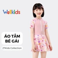 Bộ bơi bé gái liền váy cao cấp hoạ tiết mùa hè 27Kids bodysuit 10-30Kg co giãn dễ thương cho trẻ từ 4-14 tuổi GSSR1
