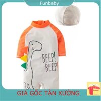 Bộ bơi bé trai 2-7 tuổi liền thân kèm mũ hình khủng long BEEP, Đồ bơi cho bé cao cấp vải co giãn cực tốt