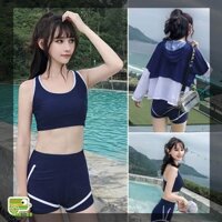 BỘ BƠI BỒ ĐỒ ĐI BIỂN BIKINI 2 MẢNH KÈM ÁO CHOÀNG BÊN NGOÀI THỜI TRANG PHONG CÁCH