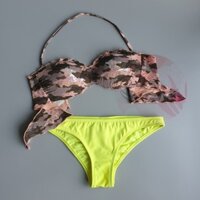 Bộ bơi hai mảnh Co bey quây họa tiết rằn ri siêu cá tính xuất khẩu Ý