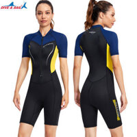 Bộ Bơi Mùa Đông Cho Nữ Giữ Nhiệt Bán Thân 1.5mm Dive&Sail Dài Tay Đen Vàng