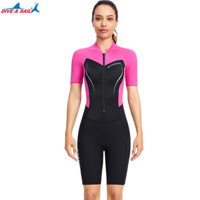Bộ Bơi Mùa Đông Cho Nữ Giữ Nhiệt Bán Thân 1.5mm Dive&Sail Dài Tay Đen Hồng