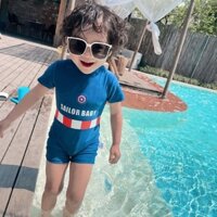bộ bơi siêu nhân Captain kèm mũ cho bé trai