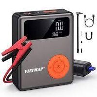 Bộ Bơm Lốp Kiêm Kích Bình Ô Tô Khẩn Cấp VIETMAP DK-MF139 PRO_13000mAh, Hàng Chính Hãng, Bảo Hành 12 Tháng