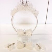 Bộ bờm nơ Handmade gắn vương miện 3D độc lạ