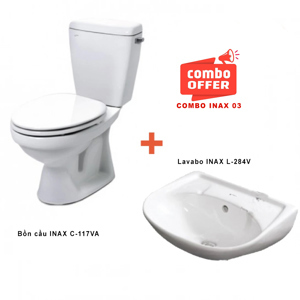 Bộ bồn cầu + Chậu rửa Inax C-117VA+L-284V