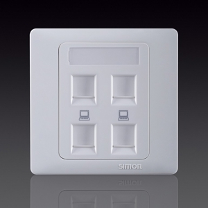 Bộ bốn ổ cắm dữ liệu chuẩn RJ45 và Cat.5e Simon 55248S