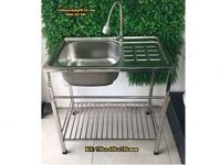 Bộ bồn rửa chén inox có chân giá rẻ