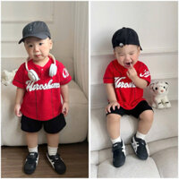Bộ bóng chày hero cotton, quần áo trẻ em mùa hè cộc tay kid.vnxk chất mát set quần áo bé trai cá tính