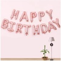Bộ bóng chữ happy birthday màu hồng