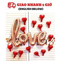 Bộ Bóng Chữ Love Trang Trí Lễ Valentine Màu Rose Gold - Rose Gold Love Foil Balloons For Valentine Decorations VLT58