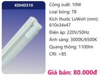 BỘ BÓNG ĐÈN TUÝP 6 TẤC LED 10W DUHAL KDHD310
