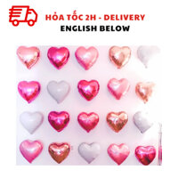 Bộ Bóng Hình Trái Tim Màu Hồng Trang Trí Ngày Quốc Tế Phụ Nữ 8/3 - Pink Heart Foil Balloons for Decorations WMD26