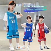 Bộ bóng rổ thể thao bé trai MICHLEY - Thiết kế màu xanh sống động, hoàn hảo cho lứa tuổi 3-15, lý tưởng cho các trò chơi thời tiết nóng bỏng