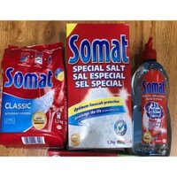 Bộ bột rửa bát somat đủ ( 3 sản phẩm bột rửa bát, muối rửa bát, nước làm bóng somat ) dành cho máy rửa bát Gia đình