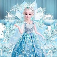 Bộ búp bê công chúa 55cm - Đồ chơi giáo dục cho bé gái từ 3 đến 6 tuổi, 18 khớp nối, Váy hồng và chủ đề váy xanh