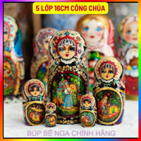 BỘ BÚP BÊ NGA MATRYOSHKA 5 LỚP 16CM HOA VĂN "CỔ TÍCH CÔNG CHÚA LUDMILA" CỰC ĐẸP VÀ SANG TRỌNG