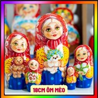 BỘ BÚP BÊ NGA MATRYOSHKA 5 LỚP 18CM "MISA ÔM THÚ CƯNG" CỰC ĐẸP VÀ DỄ THƯƠNG HÀNG NGA CHÍNH HÃNG