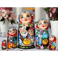 BỘ BÚP BÊ NGA MATRYOSHKA 5 LỚP 19CM HỌA TIẾT "CỔ TÍCH KOLOBOK" RẤT ĐẸP VÀ DỄ THƯƠNG