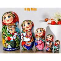 BỘ BÚP BÊ NGA MATRYOSHKA 5 LỚP 18CM HỌA TIẾT "CỔ TÍCH NHỔ CỦ CẢI" RẤT ĐẸP VÀ DỄ THƯƠNG
