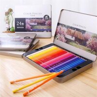 Bộ Bút Chì Màu Deli Gốc Dầu 24/36/48/72 màu Chuyên Nghiệp, Color Pencil, Cao Cấp Hộp Thiếc Siêu Mịn