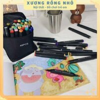 Bộ bút dạ màu nước 48 chi tiết hàng loại 1, bút siêu mềm, tô êm, mịn, màu vẽ chuyên nghiệp