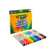 Bộ Bút Lông 12 Màu Nét Đậm, Có Thể Rửa Được – Crayola Ultra Clean Washable Marker 587812