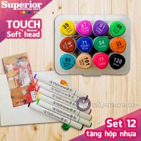 Bộ bút Marker TOUCH SOFT HEAD - Set 12 24 36 48 60 80 màu