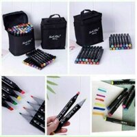 BỘ BÚT MÀU DẠ 48 CÂY 2 ĐẦU TẶNG KÈM TÚI VẢI