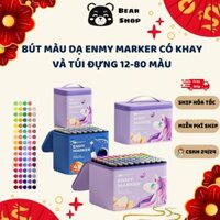 Bộ bút màu dạ Enmy Marker 12/24/36/48/60/80 màu tặng kèm túi vải và khay đựng cao cấp