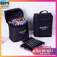 Bộ bút màu dạ Market Touch 48PCS 48 cây đa sắc màu kèm túi vải họa cụ vẽ tranh cao cấp