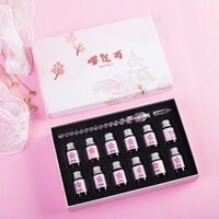 Bộ bút thủy tinh tam sinh tam thế dụng cụ học tiếng trung bút cổ trang Trung Quốc tập luyện viết chữ Hán