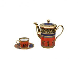 Bộ cà phê Minh Long Tulip Trắng Trống Đồng 0.8L