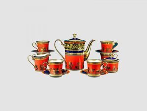 Bộ cà phê Minh Long Tulip Trắng Trống Đồng 1.25L