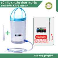 Bộ Ca truyền thải độc đại tràng Coffee Enema 1,2L có nắp đậy, Xô truyền Quốc Tế, dụng cụ Bình truyền nhưạ