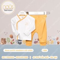 Bộ cài lệch Nous pettit newborn trắng vàng