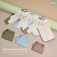 Bộ cài thẳng, cài lệch Litter Love cho bé sơ sinh, chất smoothy tặng kèm bao tay bao chân/ nón cho bé 4Su baby store
