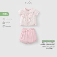 Bộ cài thẳng cộc tay màu hồng hoạ tiết quả thanh long Nous Petit bamboo+